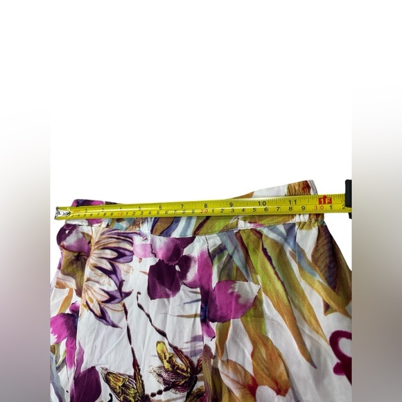 Walker & Wade Tropicana Fuchsia Floral Maxi Hi Lo Skirt Pull On Resort Wear XS - Picture 4 of 7
